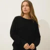 LOUNA pull col rond noir