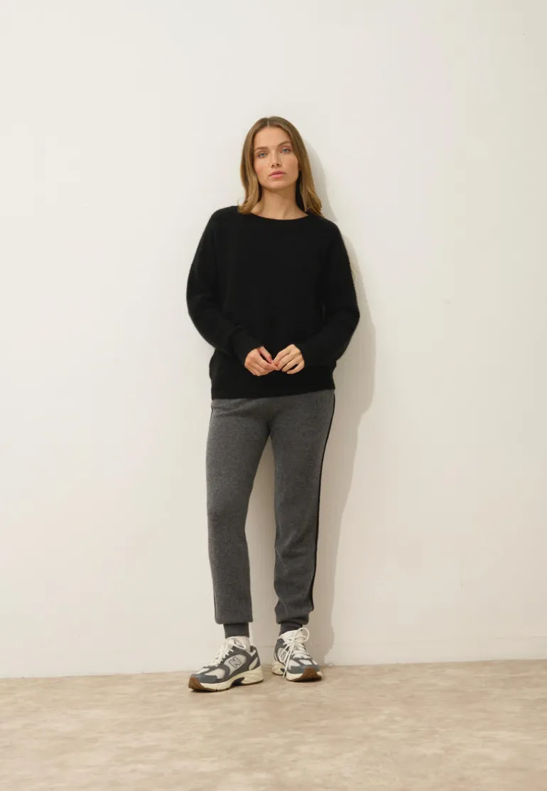 LOUNA pull col rond noir