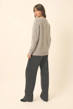 LOUNA pull col rond nuage chiné