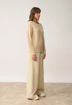 LOUNA pull col rond sable