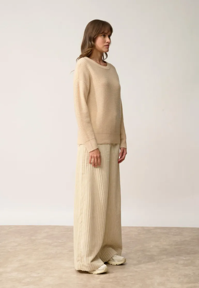 LOUNA pull col rond sable