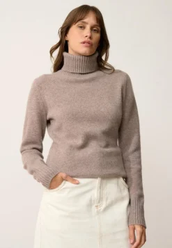 LUCIE pull col roulé caribou chiné