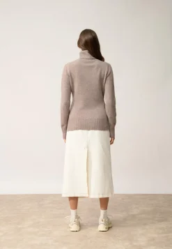 LUCIE pull col roulé caribou chiné