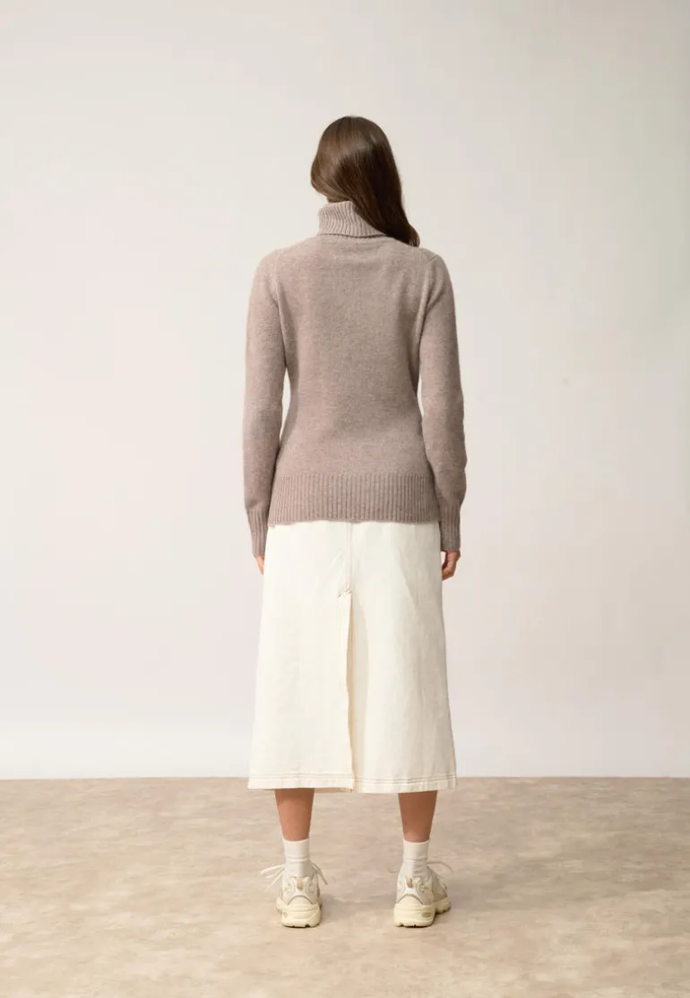 LUCIE pull col roulé caribou chiné