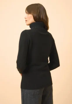 LUCIE pull col roulé noir