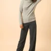 LUCIE pull col roulé nuage chiné
