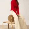 LUCIE pull col roulé rouge