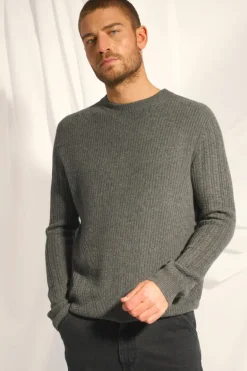 LUKKA pull col rond anthracite chiné