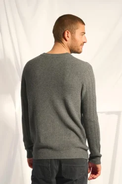 LUKKA pull col rond anthracite chiné
