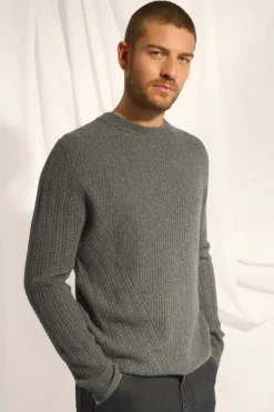 LUKKA pull col rond anthracite chiné
