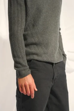 LUKKA pull col rond anthracite chiné