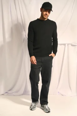 LUKKA pull col rond noir