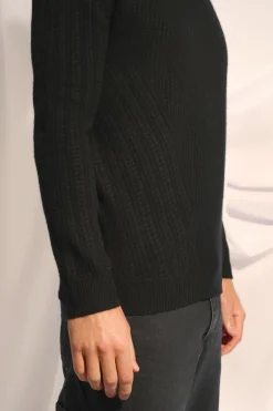 LUKKA pull col rond noir