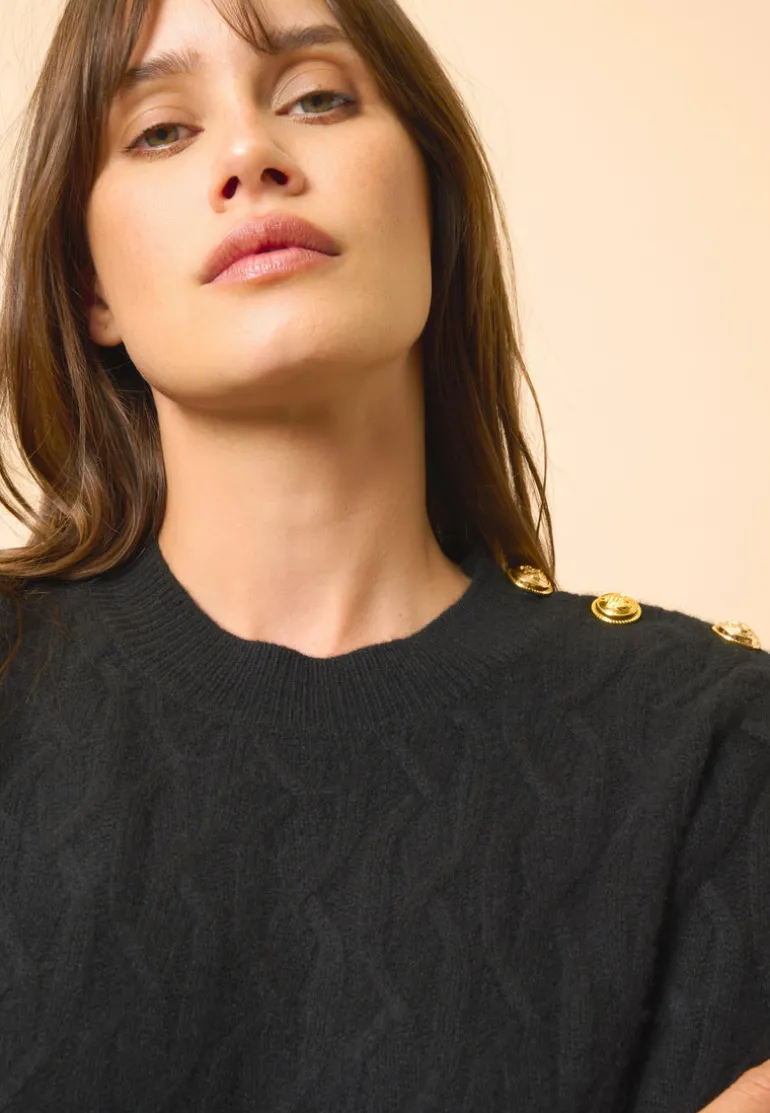 LYND pull col rond noir