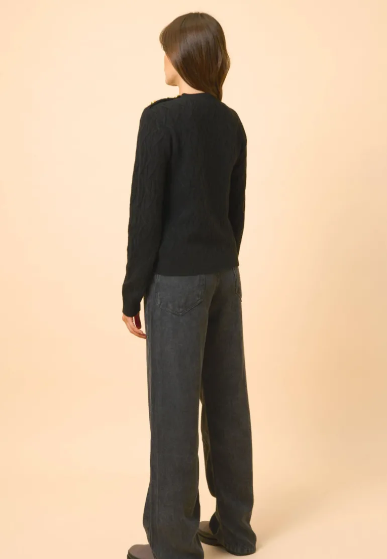 LYND pull col rond noir