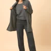 MADDIE gilet col châle anthracite chiné