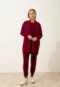MADDIE gilet col châle bordeaux