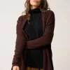 MADDIE gilet col châle choco