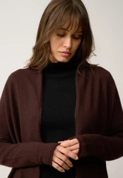 MADDIE gilet col châle choco
