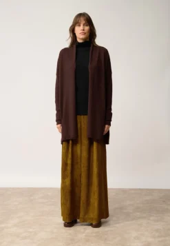 MADDIE gilet col châle choco