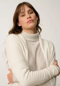 MADDIE gilet col châle ivoire