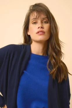 MADDIE gilet col châle navy