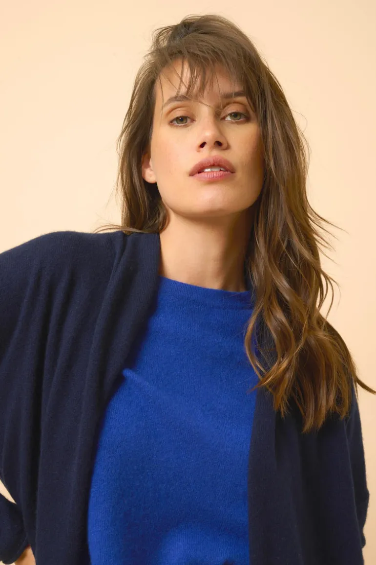 MADDIE gilet col châle navy