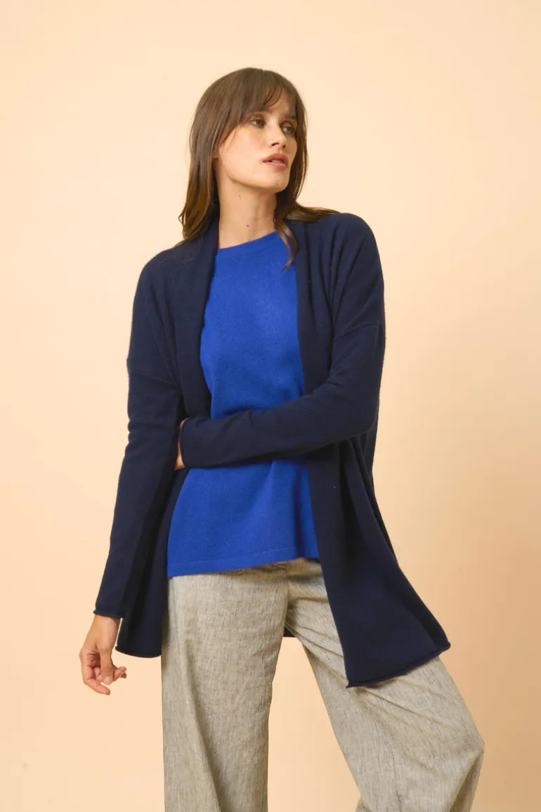 MADDIE gilet col châle navy