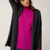 MADDIE gilet col châle noir chiné