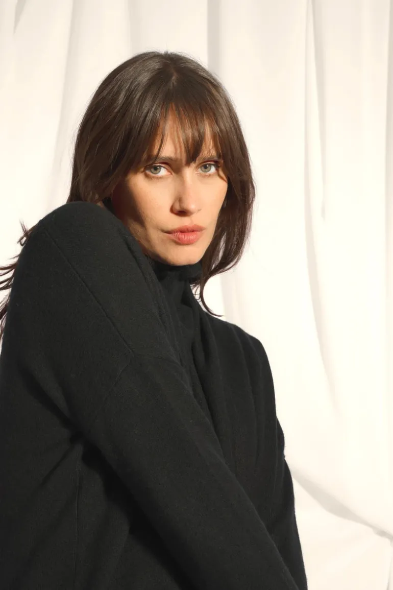 MADDIE gilet col châle noir