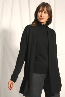 MADDIE gilet col châle noir
