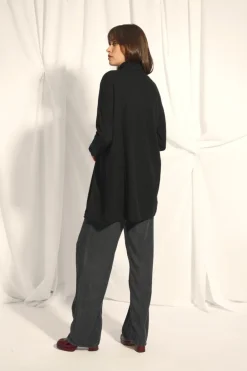 MADDIE gilet col châle noir