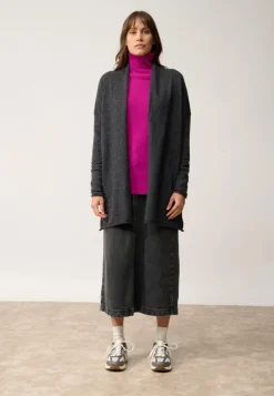 MADDIE gilet col châle noir chiné