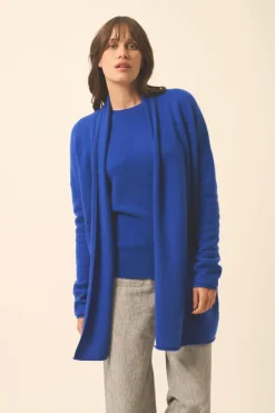 MADDIE gilet col châle outremer