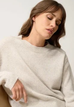 MARGAUX pull col rond gris perle chiné