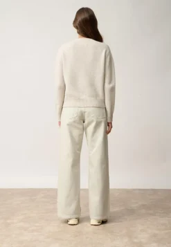MARGAUX pull col rond gris perle chiné