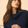 MELROSE pull col montant navy