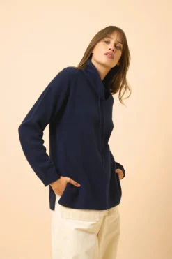 MELROSE pull col montant navy