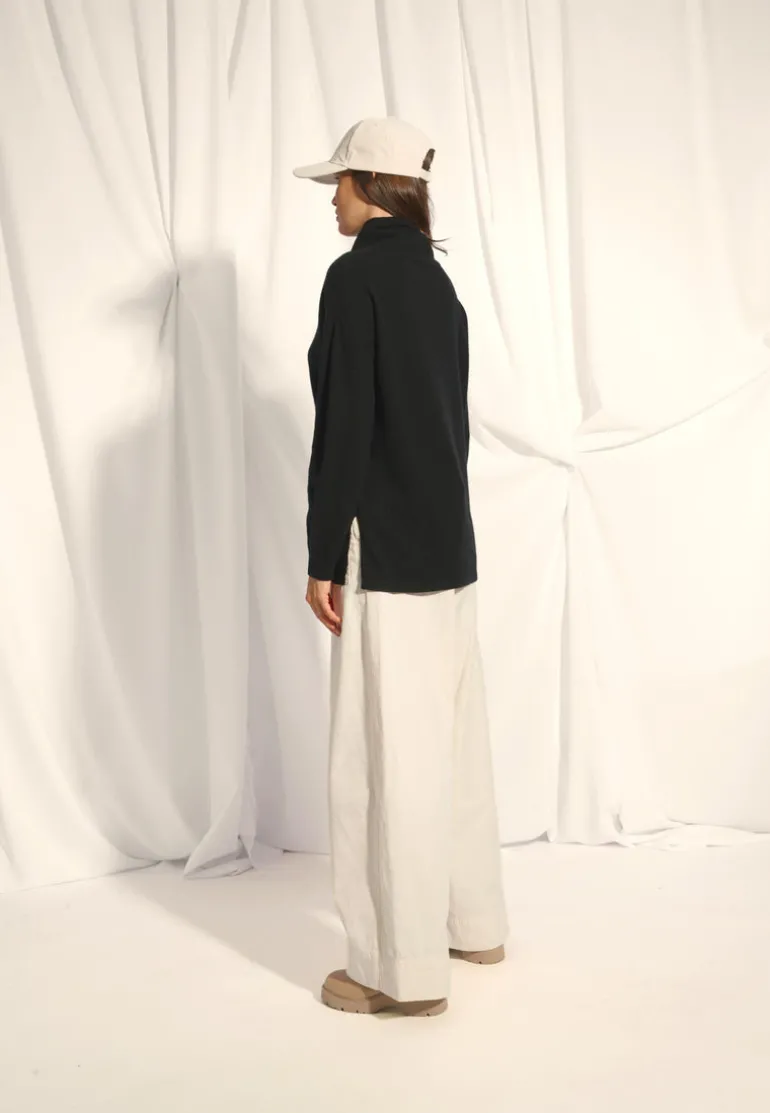 MELROSE pull col montant noir