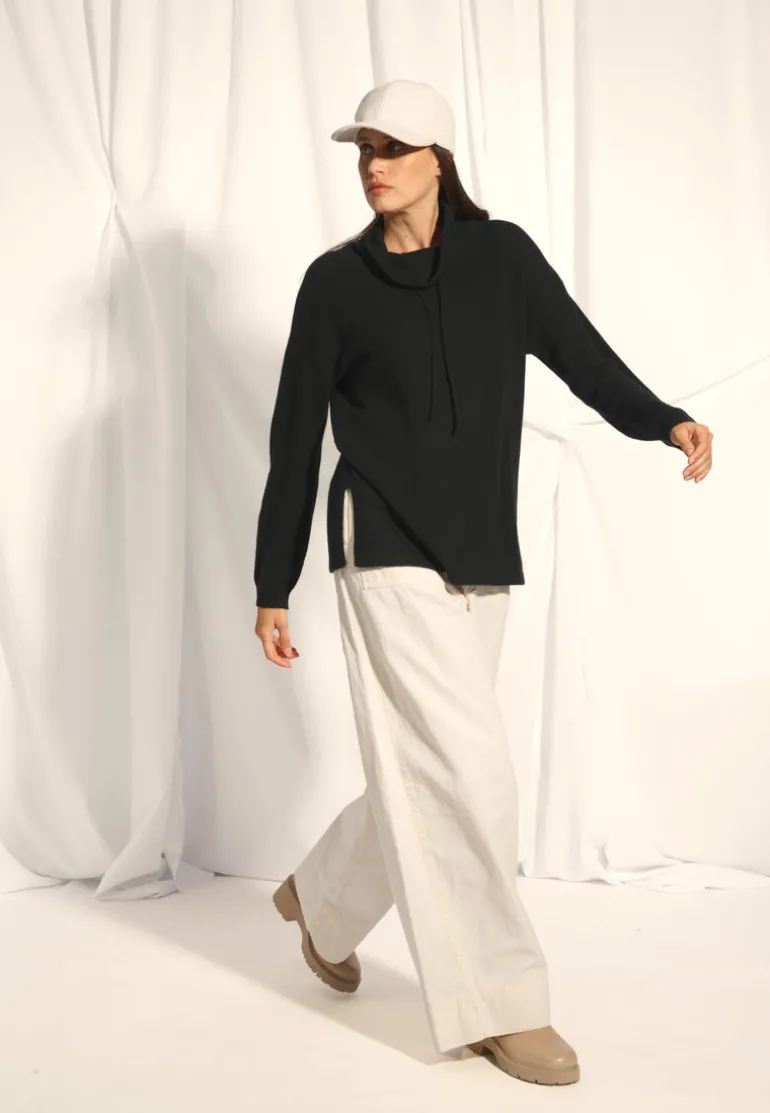 MELROSE pull col montant noir