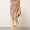 MEREDITH poncho col bateau camel chiné