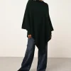 MEREDITH poncho col bateau kaki