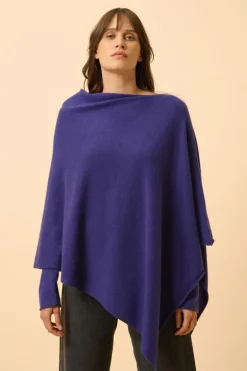 MEREDITH poncho col bateau purple