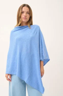 MEREDITH poncho col bateau sky