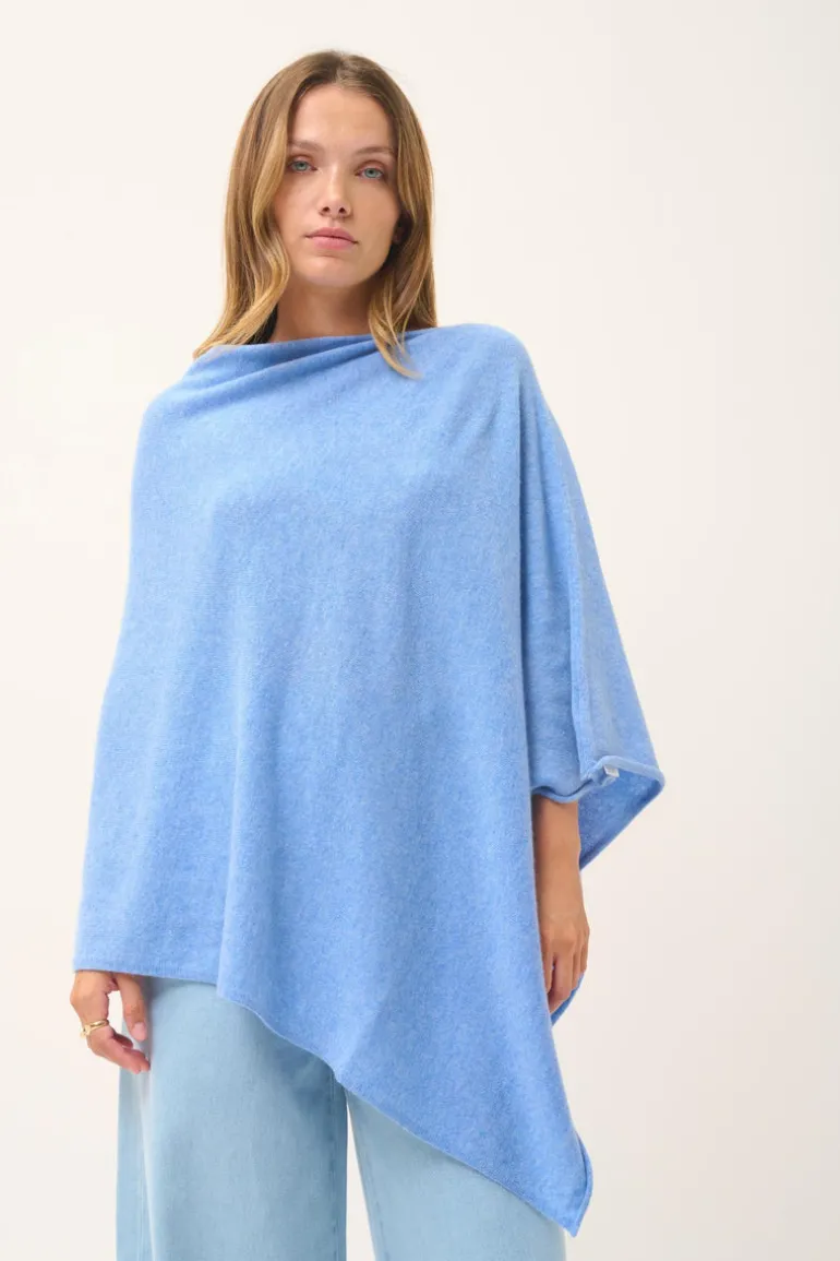 MEREDITH poncho col bateau sky