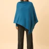 MEREDITH poncho col bateau paon