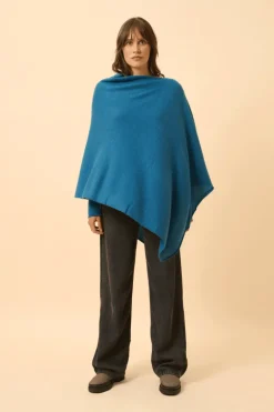 MEREDITH poncho col bateau paon