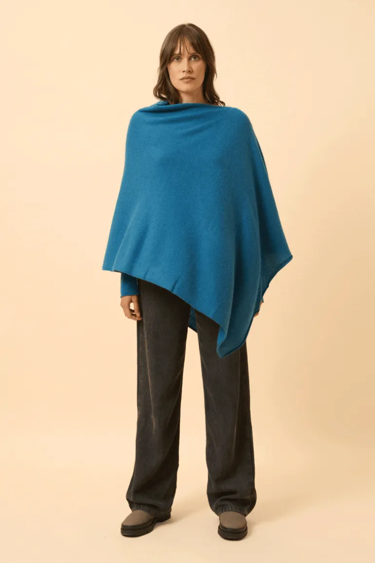 MEREDITH poncho col bateau paon