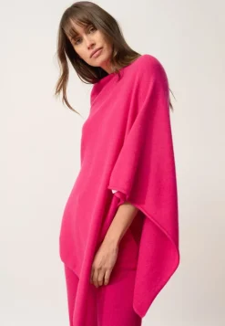 MEREDITH poncho col bateau fuchsia