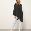 MEREDITH poncho col bateau anthracite chiné